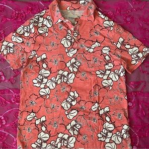 NWOT salmon collared short sleeve shirt
